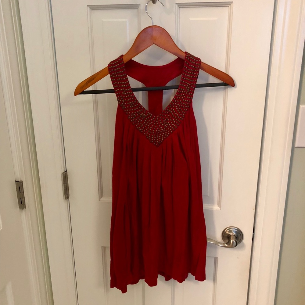NWOT Red Beaded Tank